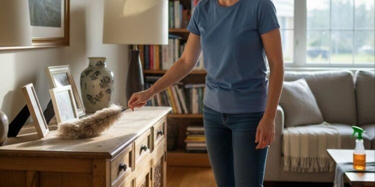 O truque que reduz a poeira nos móveis com uma simples mistura caseira