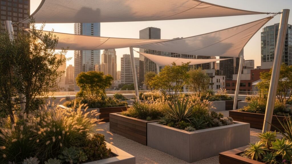 Como usar telas de sombreamento e proteger seu jardim do sol forte