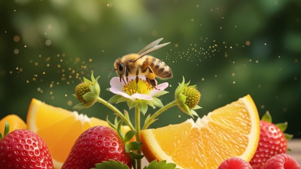 Como a polinização natural das abelhas garante frutas bonitas e saborosas