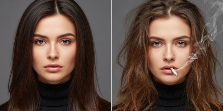 O efeito devastador do cigarro nos cabelos vai muito além da queda