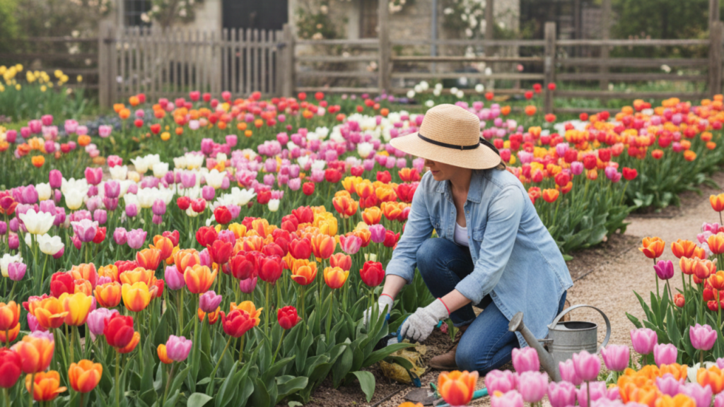 como plantar o bulbo da tulipa