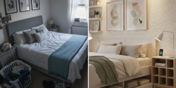 Faça isso em quartos pequenos! Dicas para que um quarto pequeno pareça maior e elegante