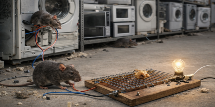 Ratoeira elétrica portátil para acabar com pequenas pragas