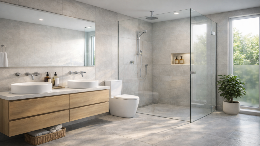 O que define a tendência de banheiros modernos em 2026