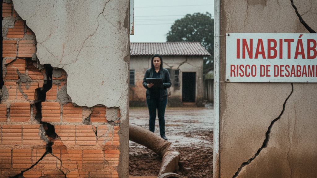 Casa desaba após obra da prefeitura e família busca reparação