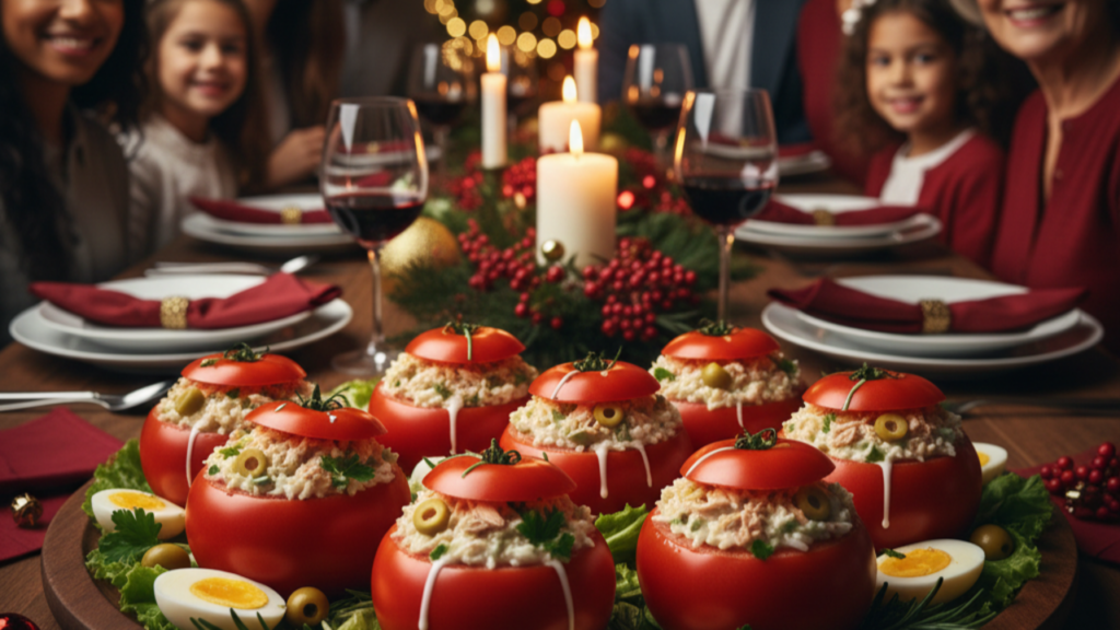 Tomate recheado ganha destaque e deixa a mesa mais festiva