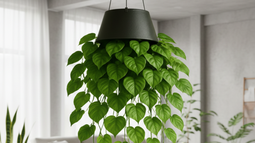 Vaso invertido transforma plantas em arte viva