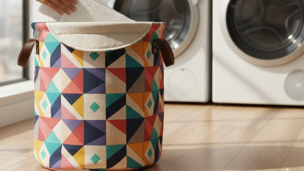 Um truque de costura que com poucos materiais você faz um cesto de tecido para roupa suja e em pouco tempo