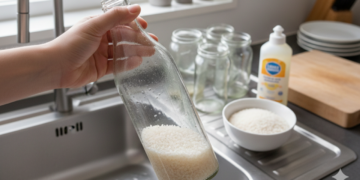 Se você tiver garrafas ou recipientes de vidro sujos, este truque de limpeza simples com arroz os deixará impecáveis