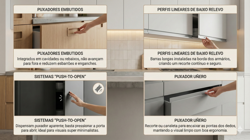 Mais conforto na cozinha começa pelos puxadores certos
