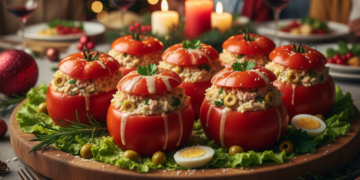 Tomate recheado ganha destaque e deixa a mesa mais festiva