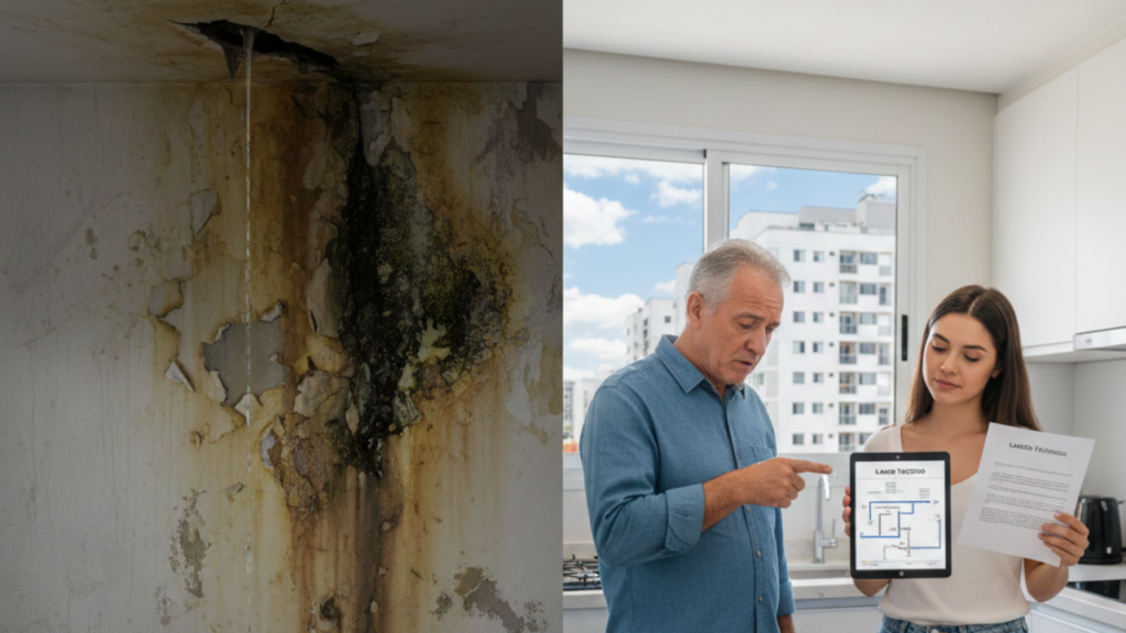 O que devo fazer se a água cair do quintal de um vizinho na minha varanda, jardim ou terraço, segundo a Lei