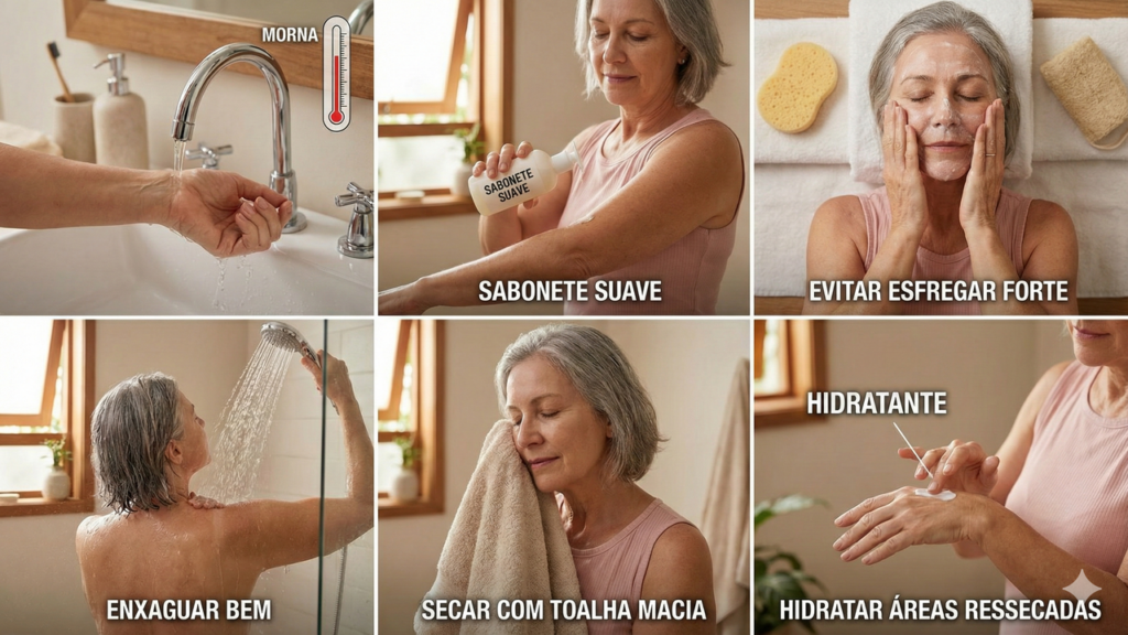 O idoso não deve tomar banho todos os dias 