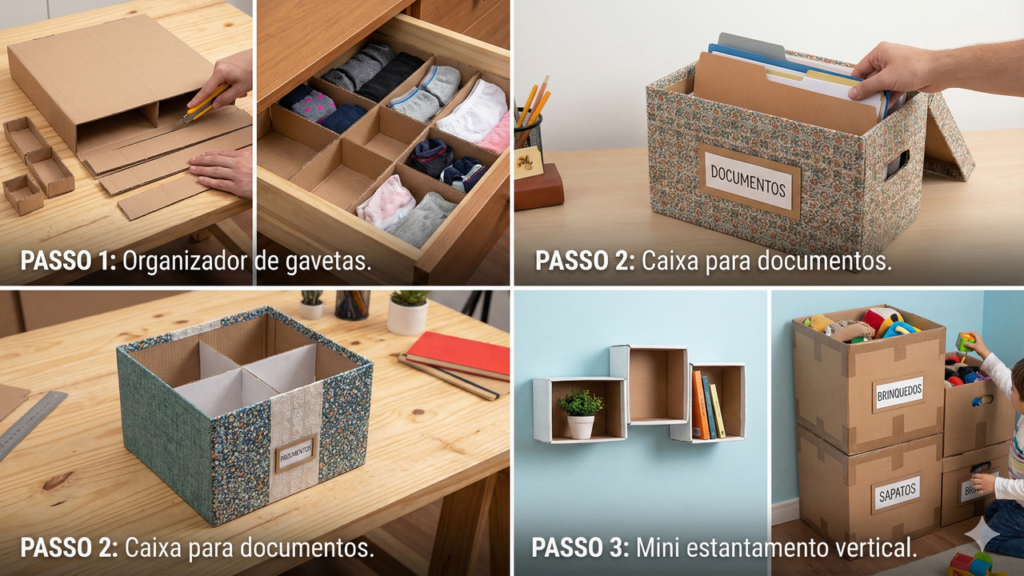 Caixas de sapato ganham nova vida na organização