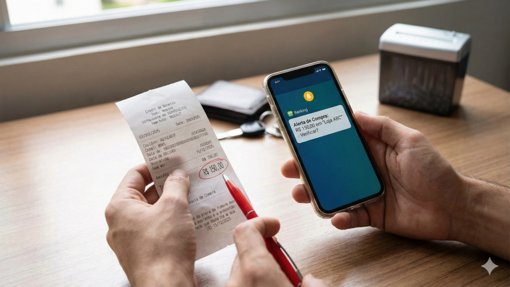 Ignorar o comprovante pode custar caro no cartão