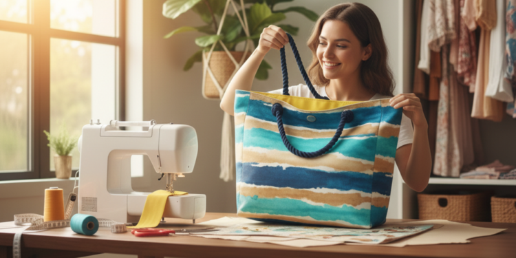 Aprenda a fazer uma bolsa de praia em casa com um truque simples que até iniciante consegue fazer