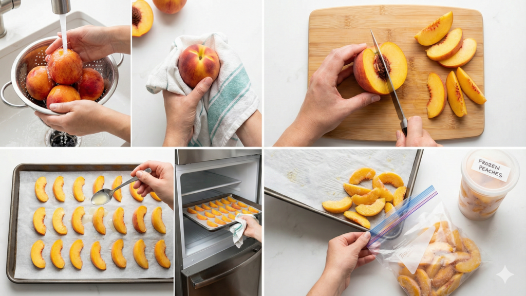 O método mais seguro para conservar pêssego em casa