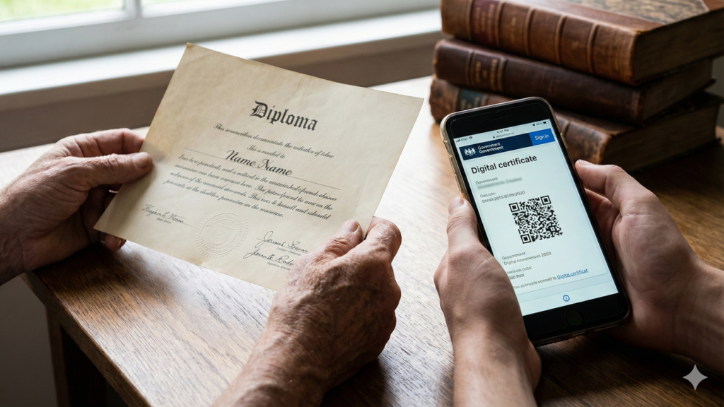 O diploma em papel está ficando para trás