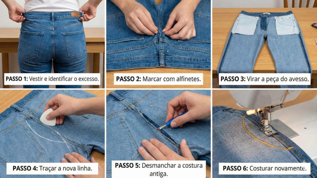 
Ajustar jeans em casa virou hábito consciente