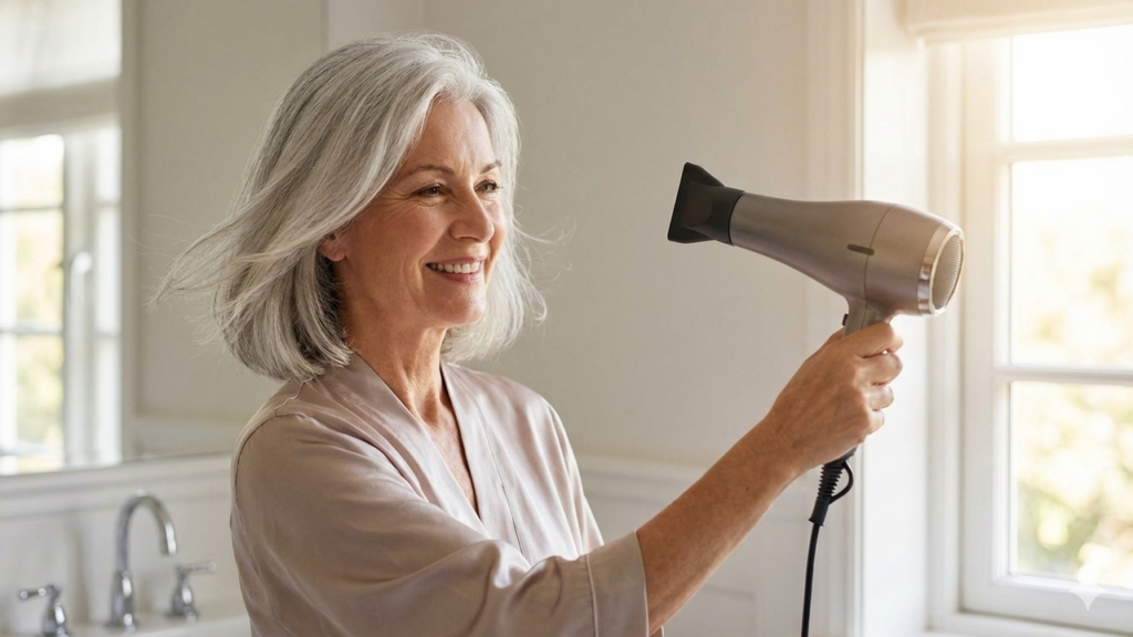 Esse erro com o secador está acabando com o cabelo maduro