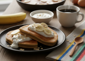 Receita com 2 ovos e 2 bananas na frigideira