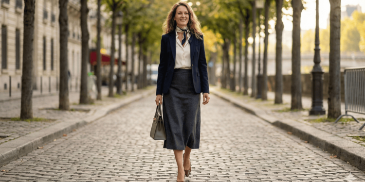 As apostas para 2026 é saia midi elegante, com destaque para dois cortes