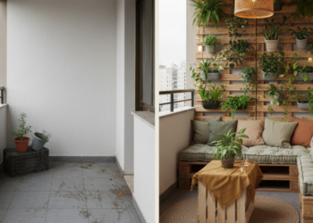 Plantas e luz criam varanda acolhedora gastando pouco