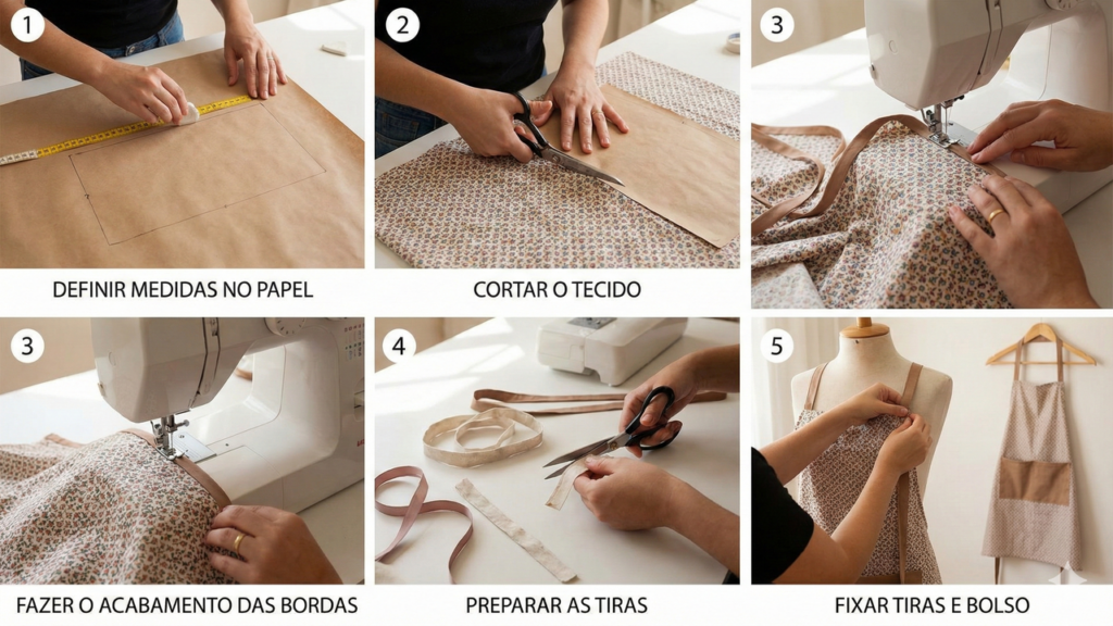 Aprenda como fazer um avental de cozinha simples