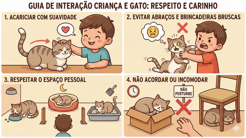 Como garantir uma relação segura entre crianças e gatos