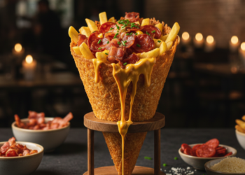 Um cone surpreendente que transforma qualquer lanche simples