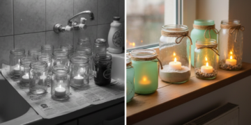 Potes de vidro viram luminárias lindas por 25 reais