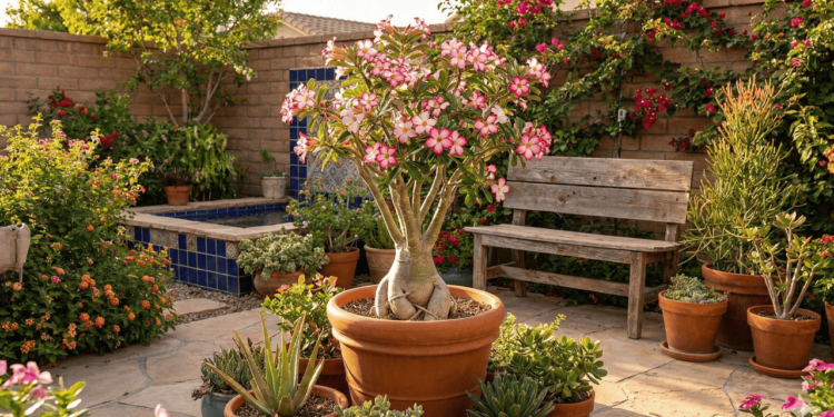 O plantio da rosa do deserto pode ser feito por sementes ou por mudas já enraizadas