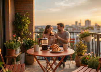 A revolução da varanda pequena: como a mesa dobrável transforma seu espaço