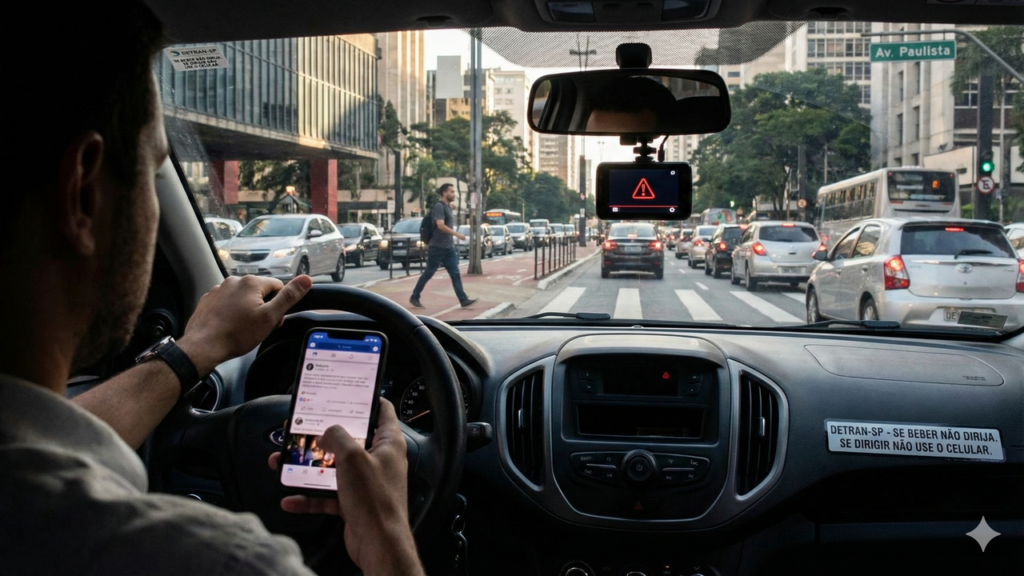 Poucos segundos no celular causam grandes riscos