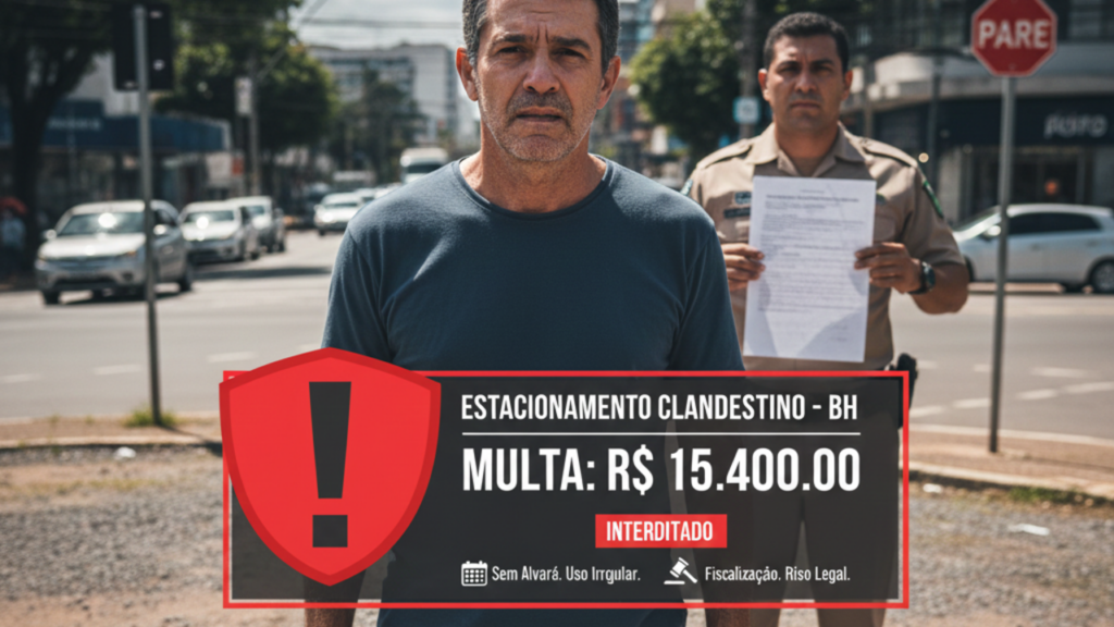 Terreno vira estacionamento clandestino e multa assusta morador