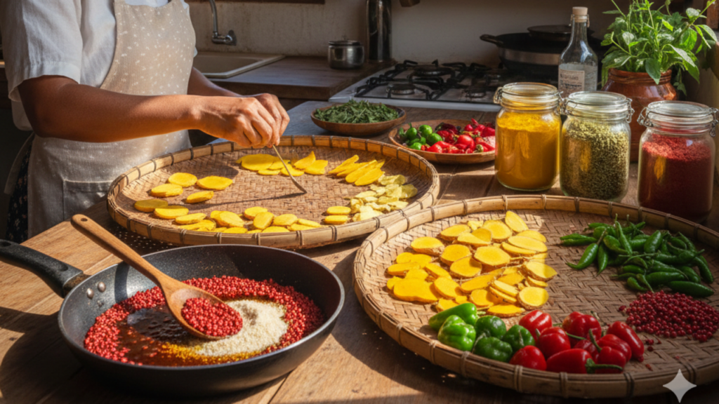 Temperos naturais do sítio deixam a cozinha mais viva