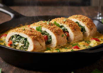 Peito de frango recheado no forno