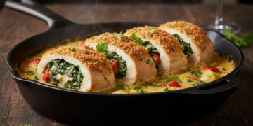 Peito de frango recheado no forno