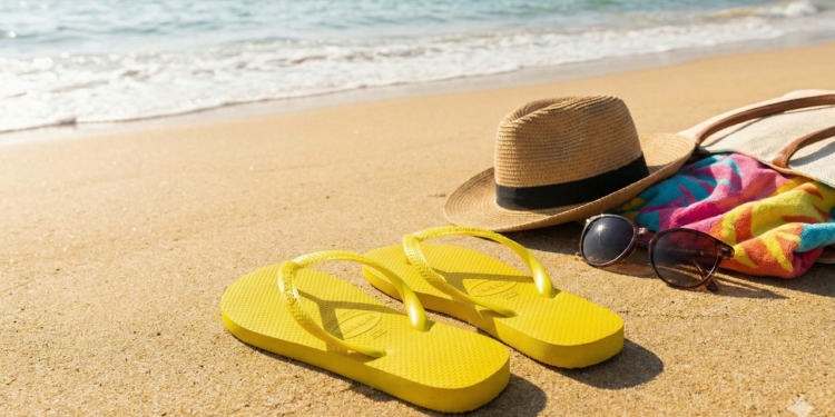 Chinelo amarelo virou destaque nos looks de verão