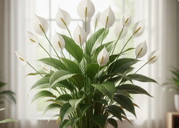 Lírio da Paz: iluminação, rega e a água de arroz que salva