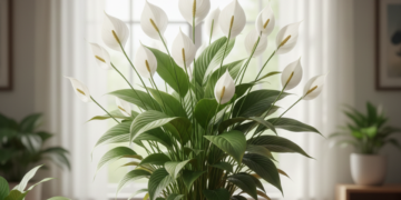 Lírio da Paz: iluminação, rega e a água de arroz que salva