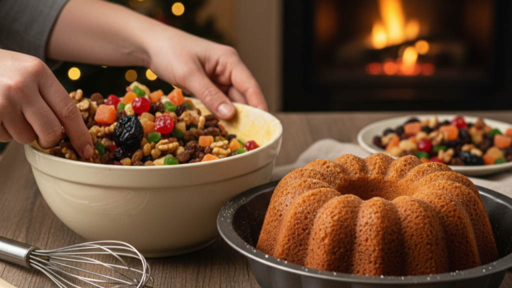 Que tal um bolo de Natal? Essa receita é uma delícia e fácil de fazer