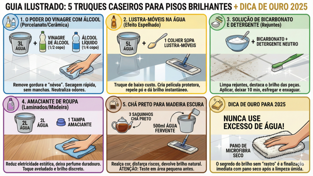 Esse hábito simples deixa o piso com brilho de novo