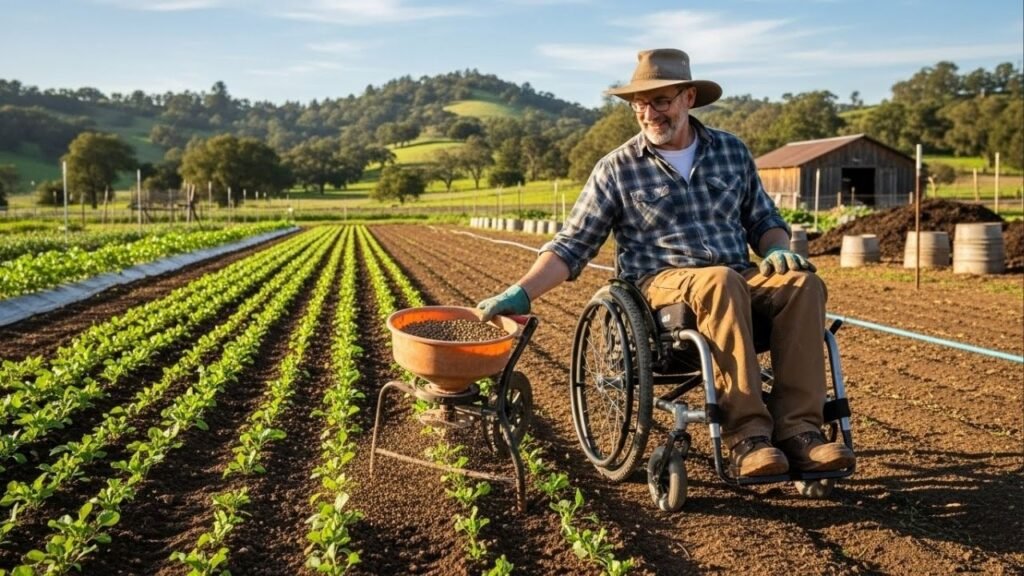 Fazendeiro em cadeira de rodas transforma deserto em fazenda orgânica com 60 espécies
