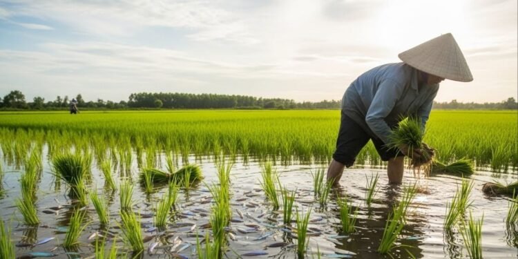Índia ensina o mundo a produzir mais com menos ao criar peixe dentro de plantações de arroz e aumentar o lucro em até 70%