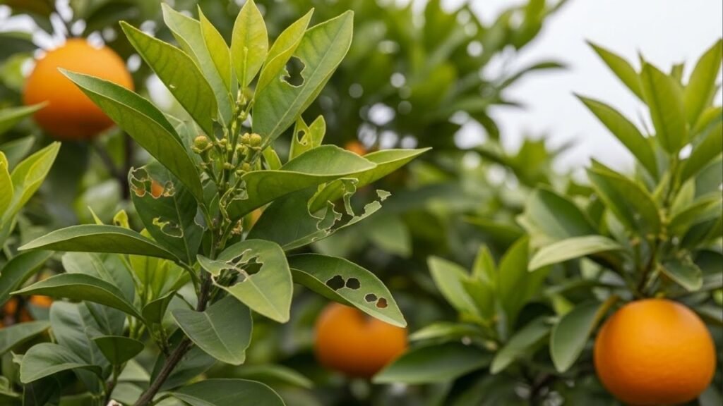 Folhas furadas na laranjeira? Saiba o que pode estar matando sua árvore sem você perceber