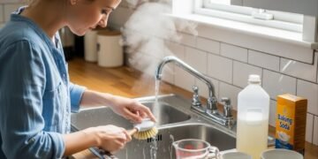 Como limpar a pia da cozinha com 3 ingredientes que você já tem em casa