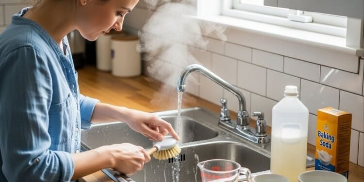 Como limpar a pia da cozinha com 3 ingredientes que você já tem em casa