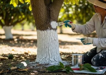 Por que jardineiros experientes estão pintando o tronco dos abacateiros de branco?