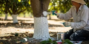 Por que jardineiros experientes estão pintando o tronco dos abacateiros de branco?